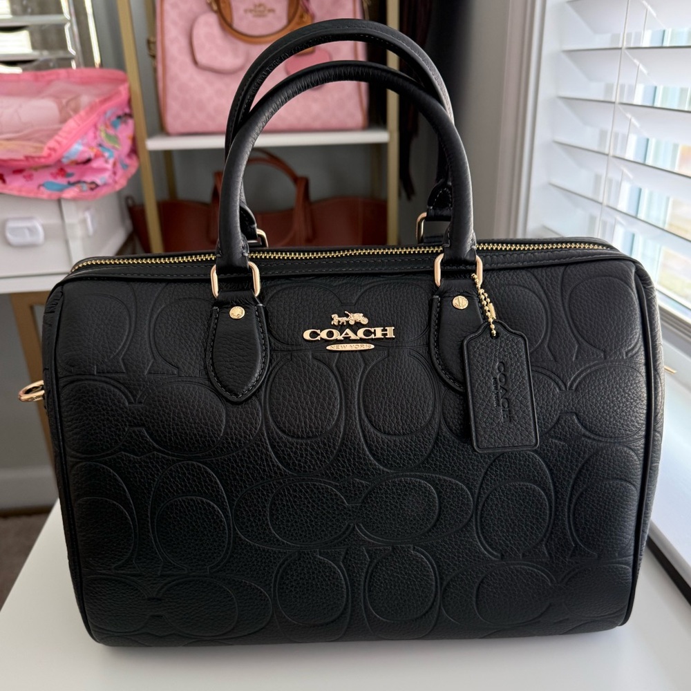 Coach Large Black Rowan embossed C’s
